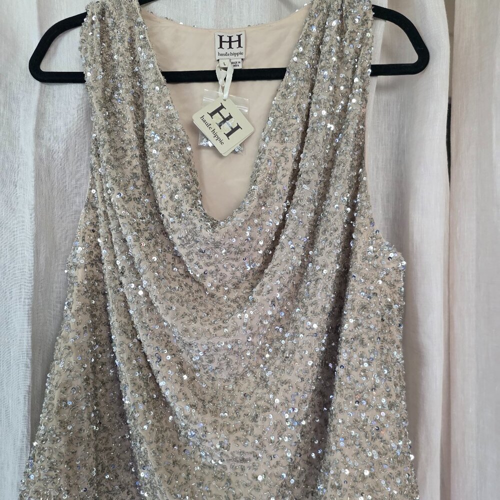 NWT Haute Hippie Sequin Top